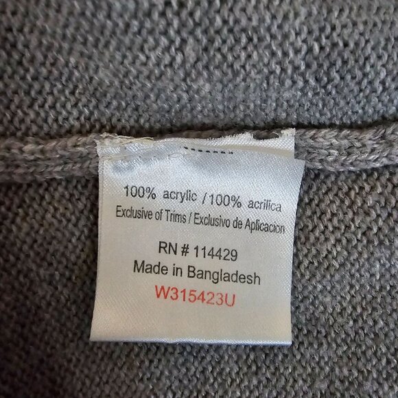 Brave Soul Men's Gray Knit Shawl Collar Button Front Cardigan Sweater Size Large - Picture 7 of 11